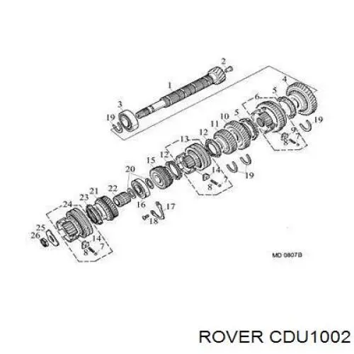 CDU1002 Rover rolamento da caixa de mudança