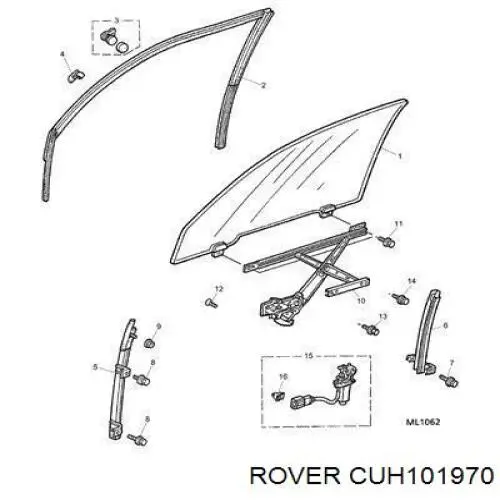 CUH101970 Rover механизм стеклоподъемника двери передней левой