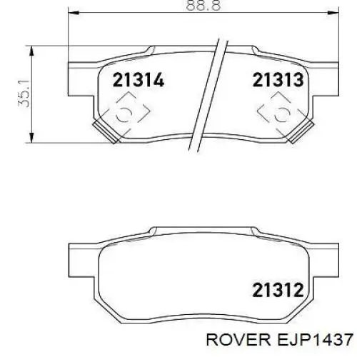 Колодки тормозные задние дисковые Rover EJP1437