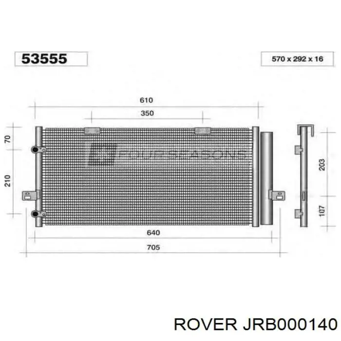 Радиатор кондиционера Rover JRB000140