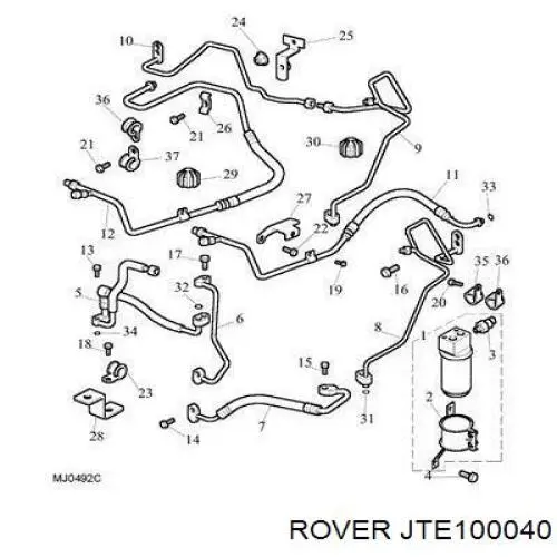 Датчик давления кондиционера JTE100040 Rover