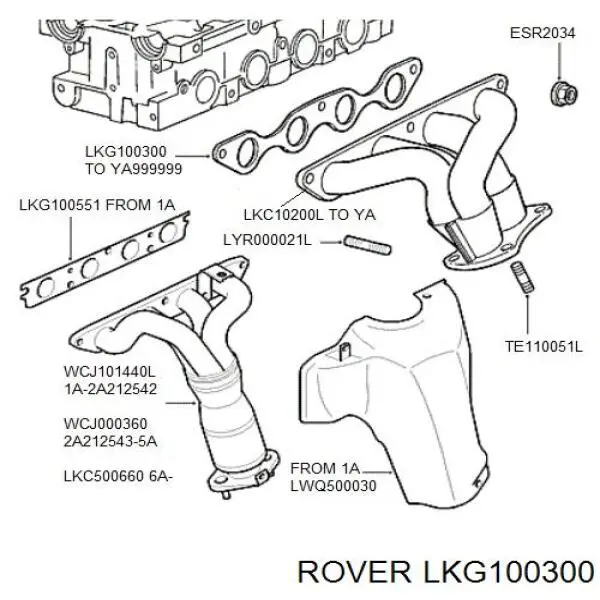 Прокладка коллектора LKG100300 Rover