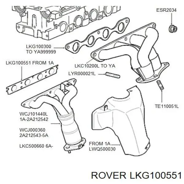Купить LKG100551 Rover Прокладка коллектора