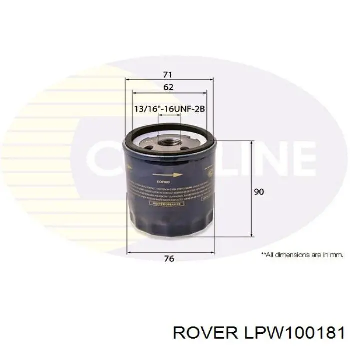 Масляный фильтр LPW100181 Rover