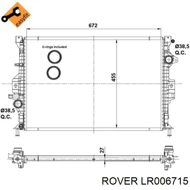 Радиатор охлаждения двигателя Rover LR006715