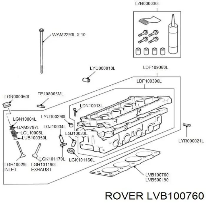 Прокладка ГБЦ LVB100760 Rover