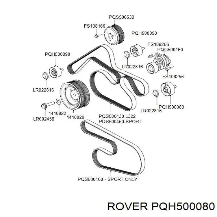 Паразитный ролик PQH500080 Rover