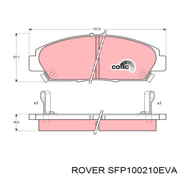 Передние тормозные колодки SFP100210EVA Rover