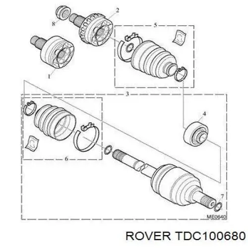  Левая полуось Rover 25 