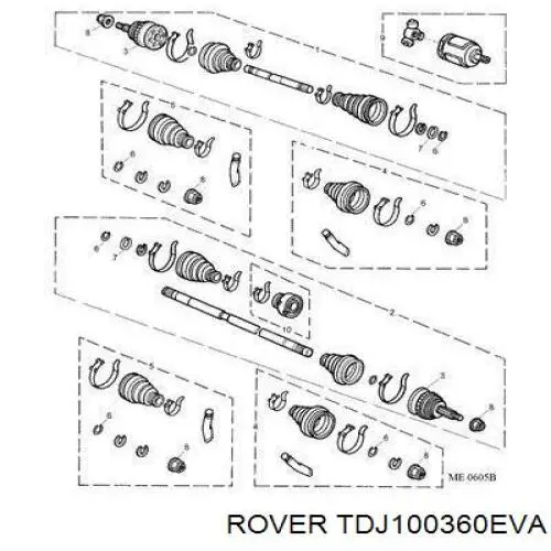 Левая полуось TDJ100360EVA Rover