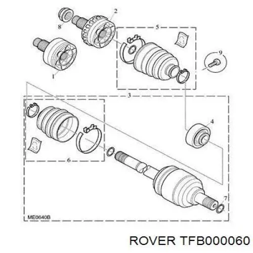 ШРУС наружный передний Rover TFB000060