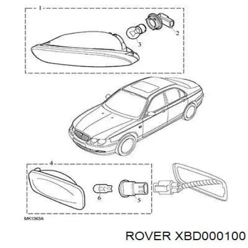 Поворотник правый на Rover 75  RJ
