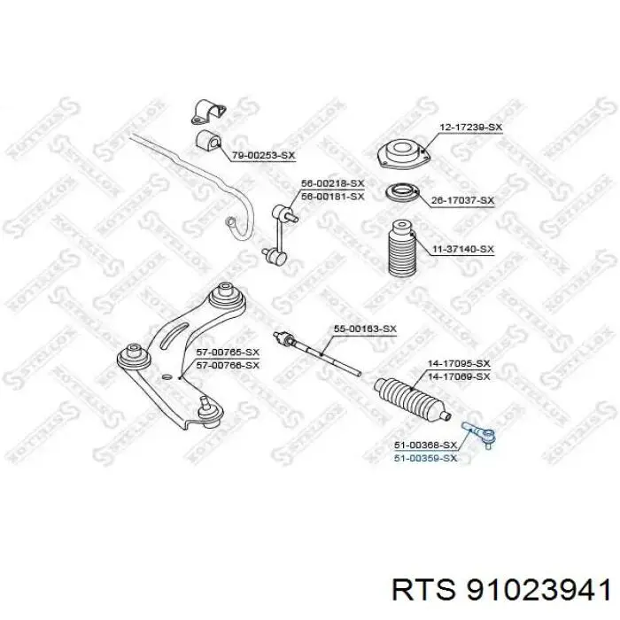 Купить 91023941 RTS Наконечник рулевой тяги, внешний