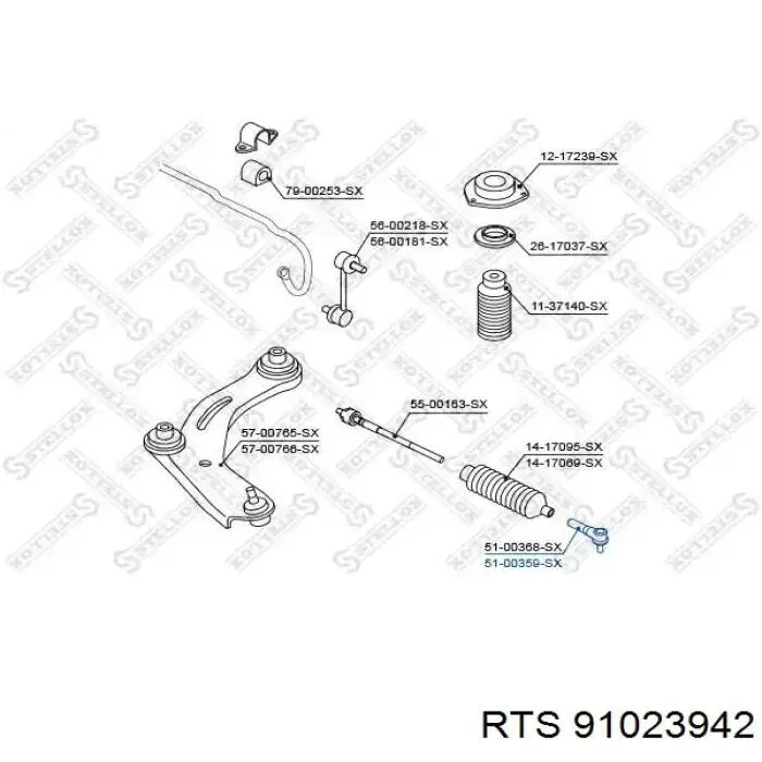 Наконечник рулевой тяги RTS 91023942