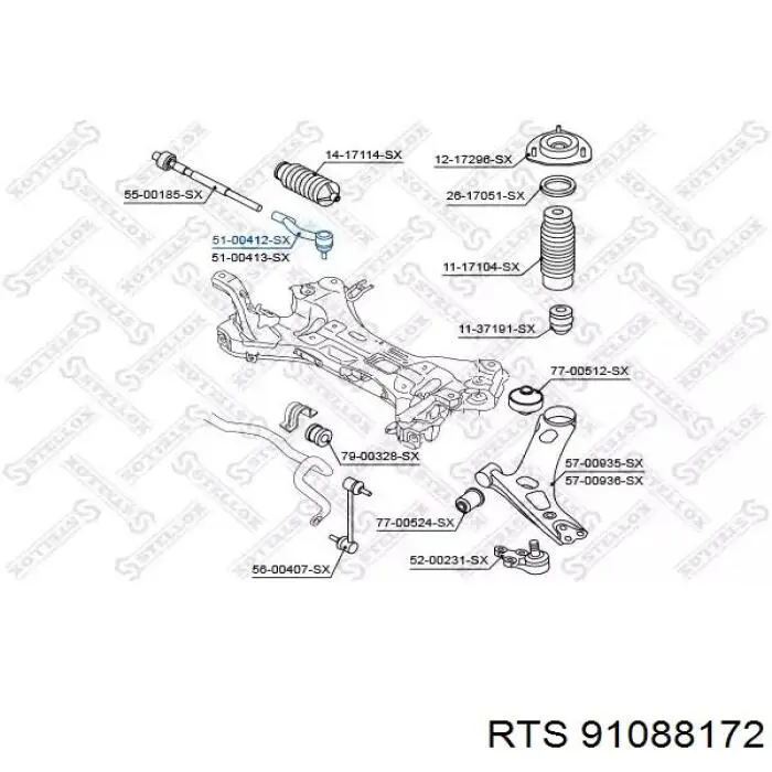 Купить 91088172 RTS Наконечник рулевой тяги, внешний
