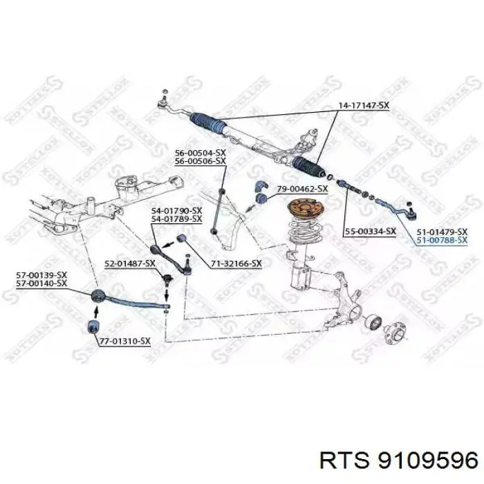 Наконечник рулевой тяги RTS 9109596