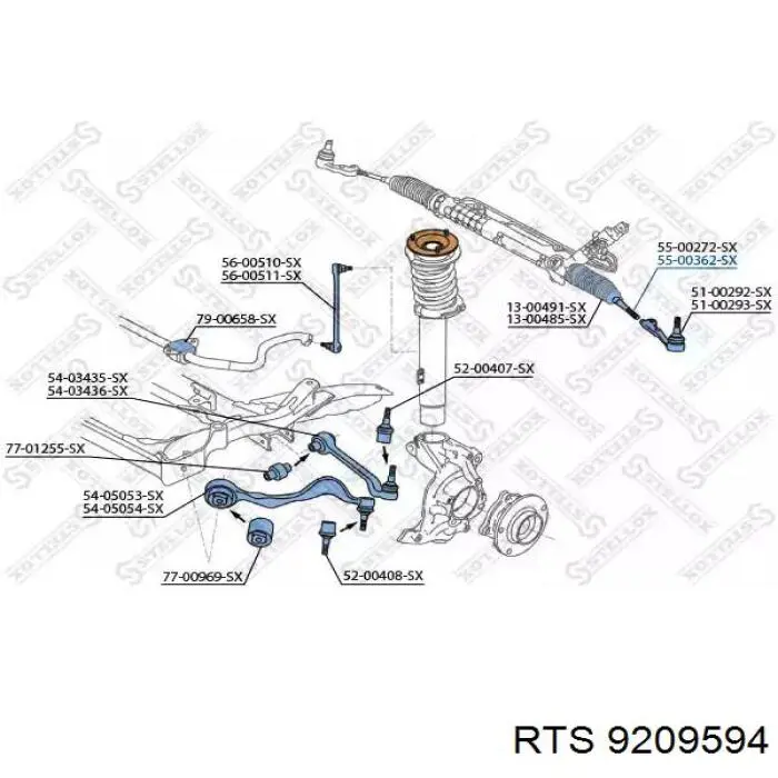 Тяга рулевая поперечная RTS 9209594