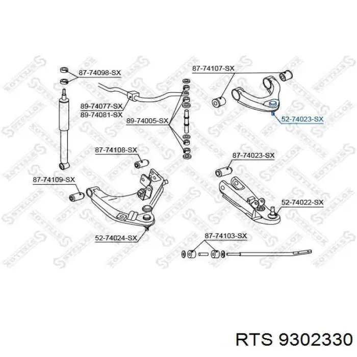 Верхняя шаровая опора RTS 9302330 цена, от 14.79 USD