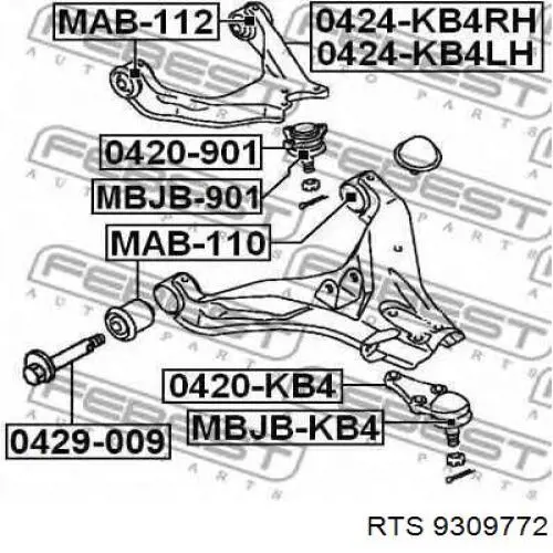 Нижняя шаровая опора RTS 9309772