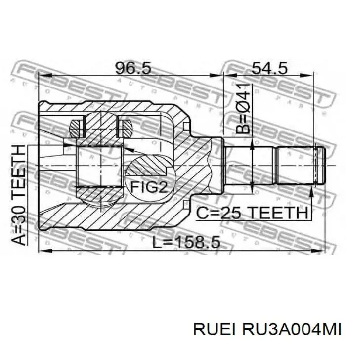 ШРУС внутренний передний RU3A004MI Ruei