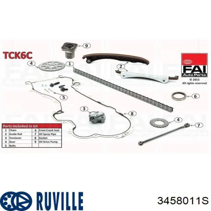 Купить 3458011S Ruville Набор цепи грм