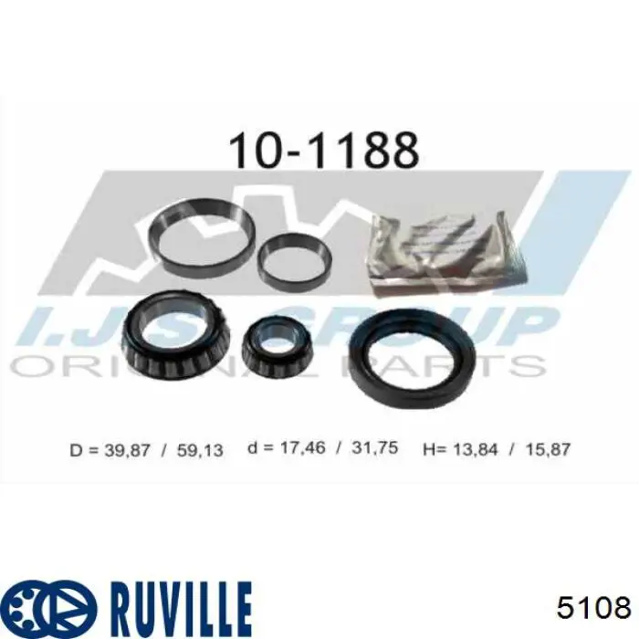 Комплект подшипника ступицы колеса Ruville 5108 цена, от 13.30 USD