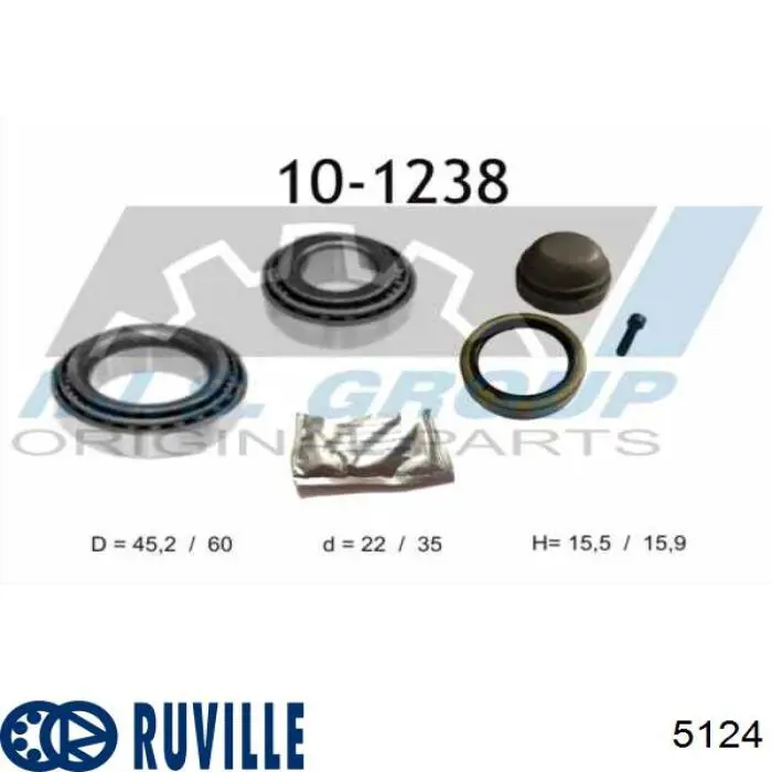 Комплект подшипника ступицы колеса Ruville 5124 цена, от 11.21 USD