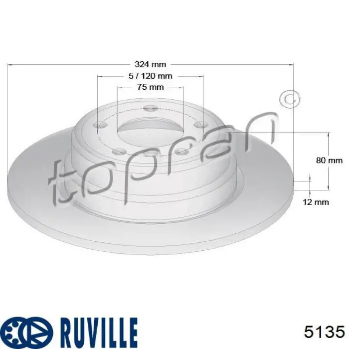 Подшипник ступицы 5135 Ruville