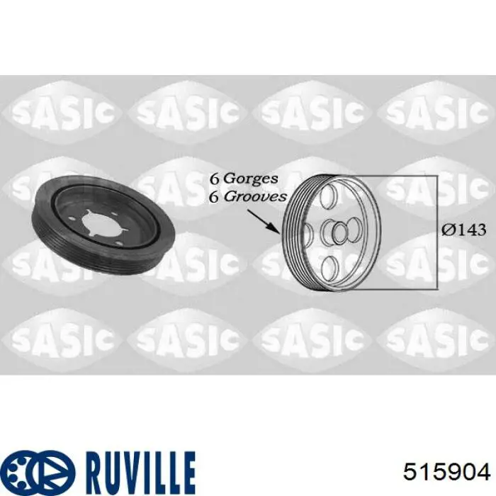 515904 Ruville Шкив коленчатого вала