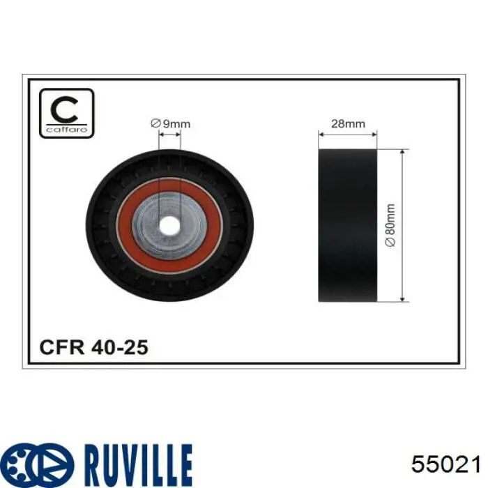55021 Ruville Ролик приводного ремня, паразитный