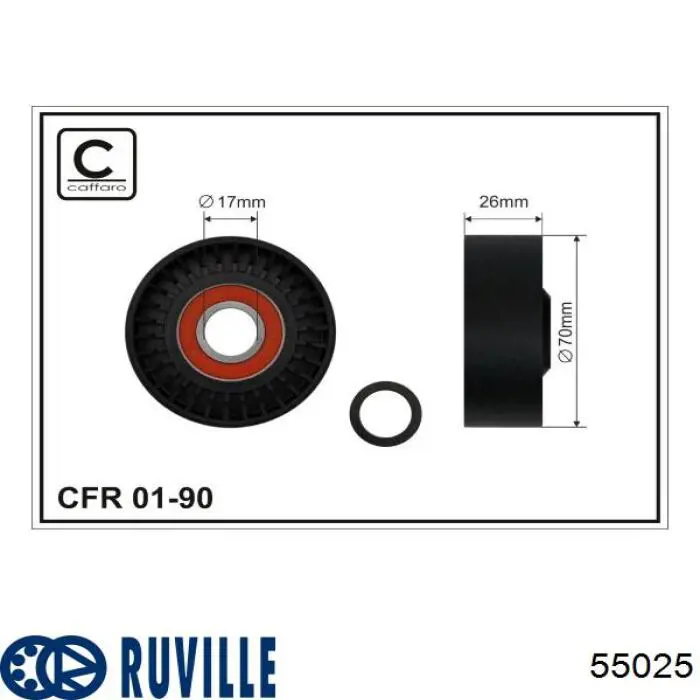 Роликовий модуль натяжителя ремня Ruville 55025 цена, от 34.92 USD