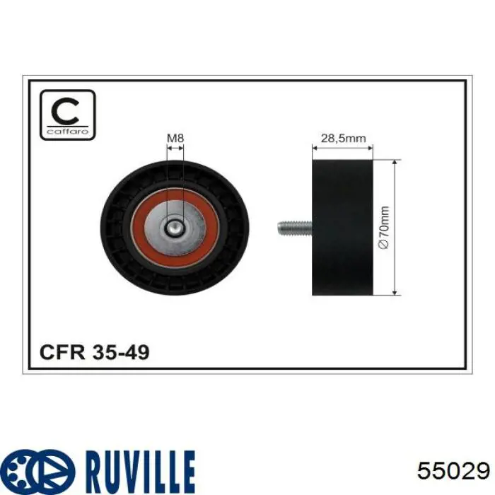 Натяжной ролик Ruville 55029 цена, от 18.52 USD