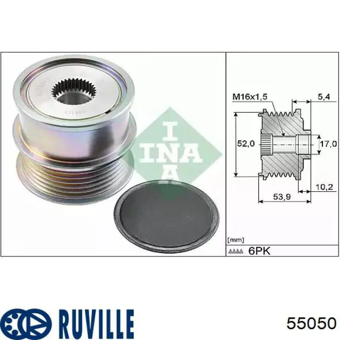 Паразитный ролик приводного ремня Ruville 55050 цена, от 15.19 USD
