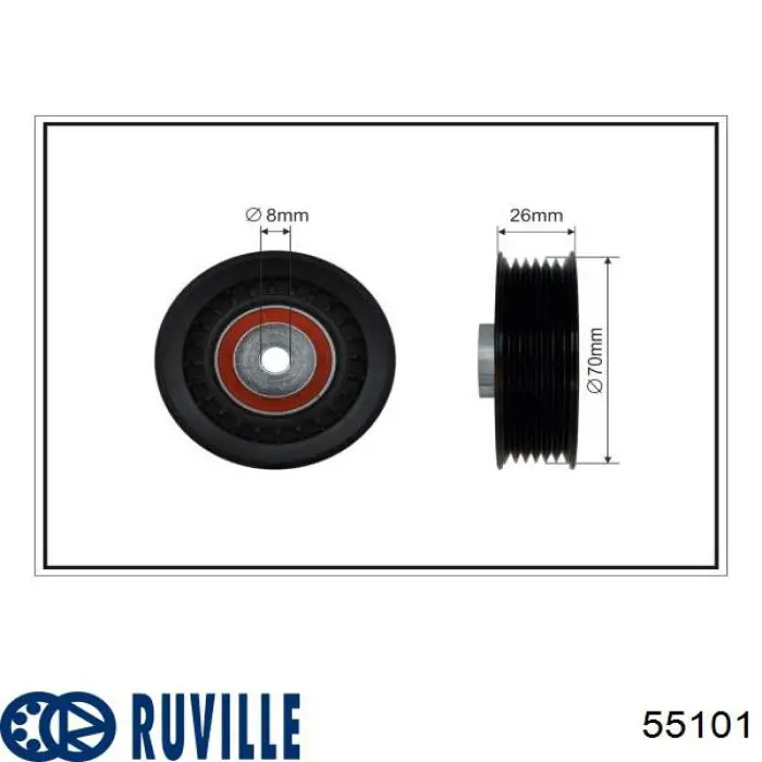 55101 Ruville Ролик приводного ремня, паразитный