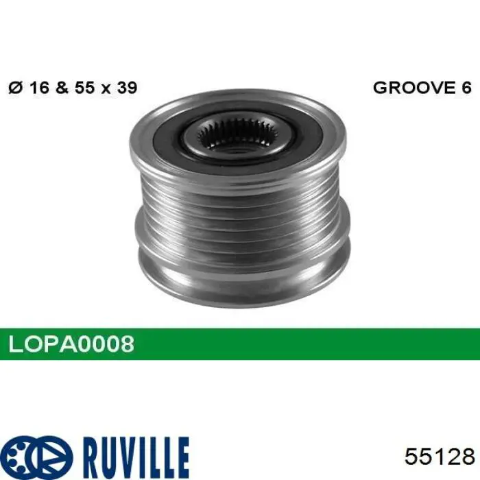 Купить 55128 Ruville Шкив ремня генератора