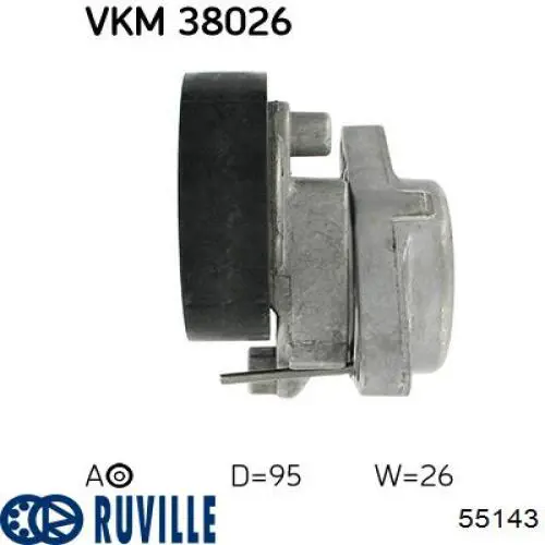 Роликовий модуль натяжителя ремня Ruville 55143 цена, от 31.48 USD