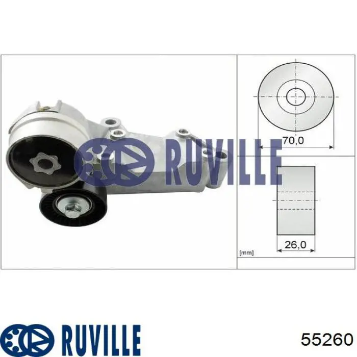 Натяжитель приводного ремня 55260 Ruville