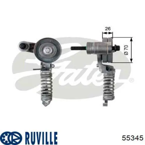 Роликовий модуль натяжителя ремня Ruville 55345 цена, от 49.89 USD