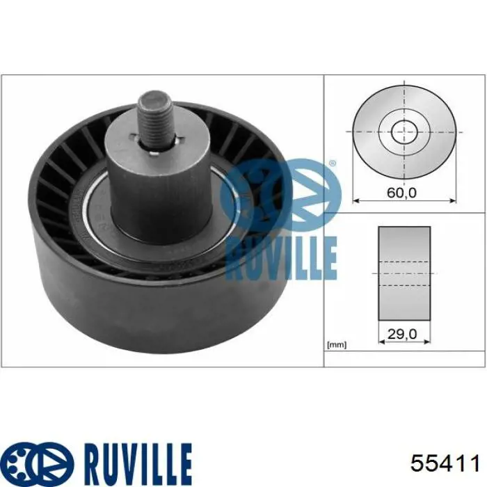 Паразитный ролик ГРМ 55411 Ruville