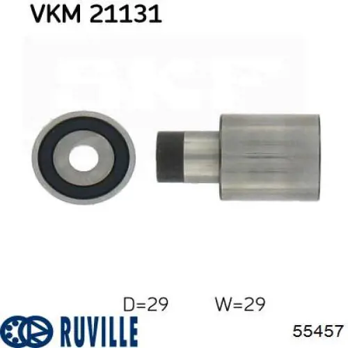 Обводной ролик ремня ГРМ Ruville 55457 цена, от 10.15 USD
