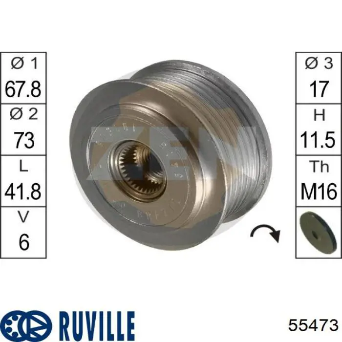 Инерционный шкив Ruville 55473 цена, от 50.24 USD
