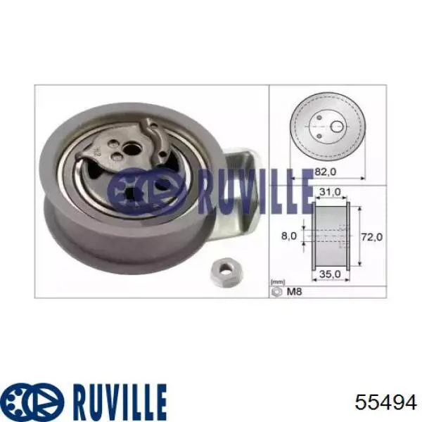 Ролик натяжителя Ruville 55494