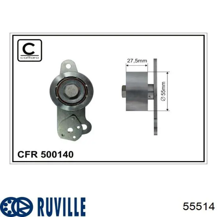 Ролик натяжителя ремня газораспределения Ruville 55514 цена, от 32.04 USD