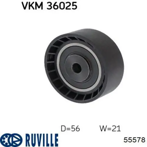 Rodillo, correa trapecial poli V 55578 Ruville