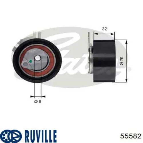 55582 Ruville Ролик натяжителя ремня ГРМ