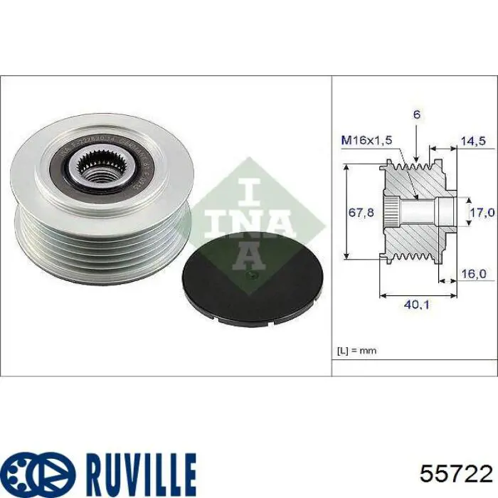 Инерционный шкив Ruville 55722 цена, от 29.40 USD