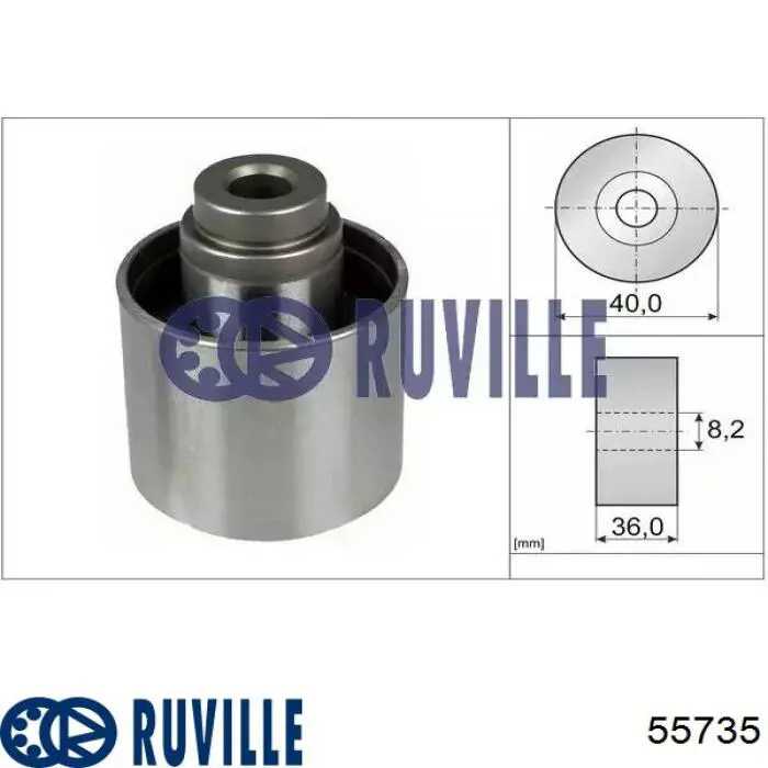 Rodillo intermedio de correa dentada 55735 Ruville