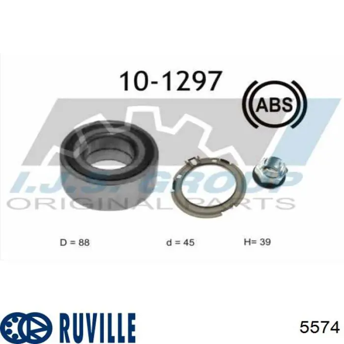5574 Ruville Подшипник ступицы передней