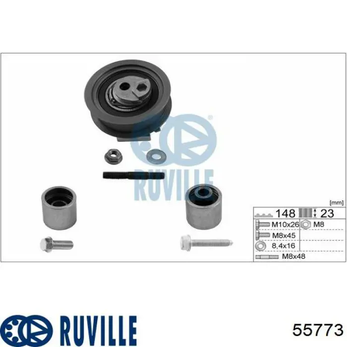 Обводной ролик ремня ГРМ Ruville 55773 цена, от 18.44 USD