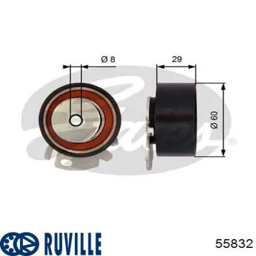 Rodillo, cadena de distribución 55832 Ruville